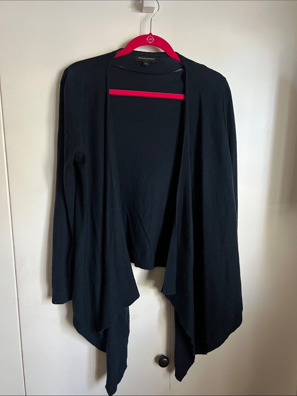 Banana Republic Factory Navy Blue Draped Open-Front Cardigan